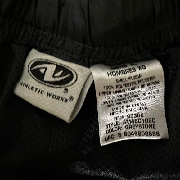 CRAZY Y2K BAGGY PARACHUTE ATHLETIC WORK PANTS DARK/LIGHT GREY SIZE XL - Picture 2 of 2